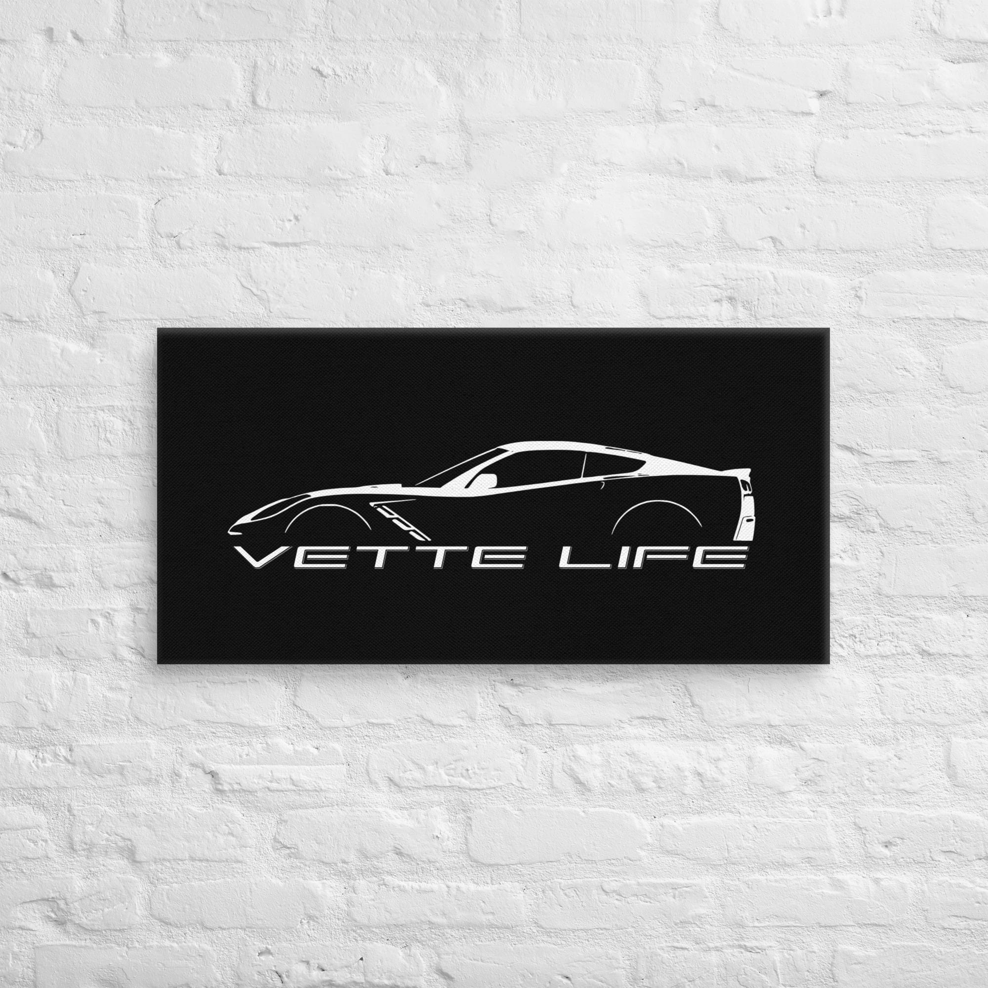 Corvette Poster | Chevy Corvette Canvas Wall Art | Garage Decor | Man Cave Art