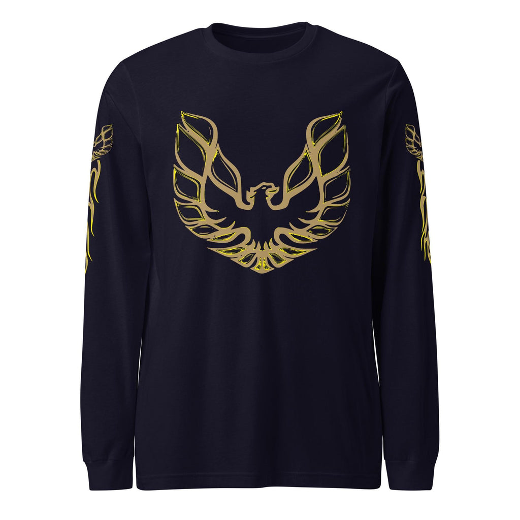 Pontiac Trans Am Long Sleeve Shirt with fire bird on sleeves | Car Guy Gift • Car Enthusiast Gift • Pontiac Firebird Shirt