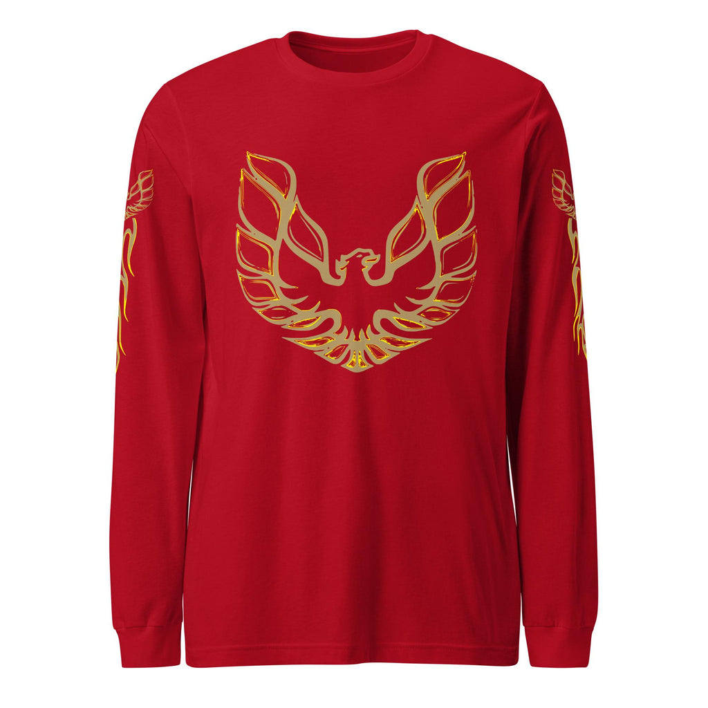 Pontiac Trans Am Long Sleeve Shirt with fire bird on sleeves | Car Guy Gift • Car Enthusiast Gift • Pontiac Firebird Shirt