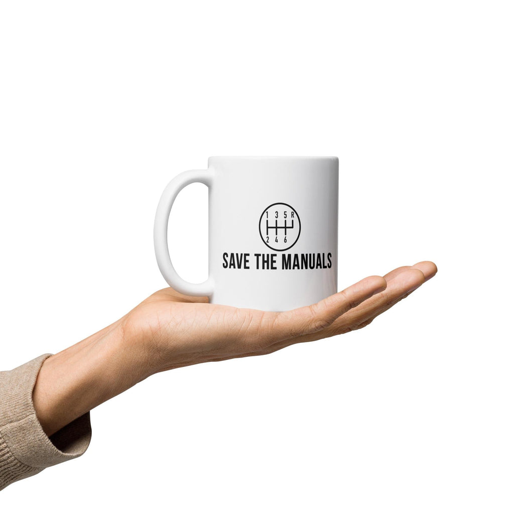 Save The Manuals Coffee Mug | Funny Car Guy Gift | Manual Transmission Mug | Mechanic Gift | Car Enthusiast Mug | Garage Coffee Cup