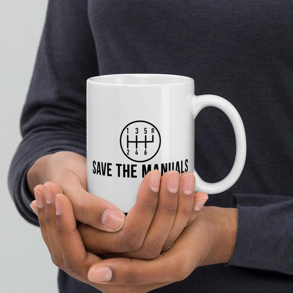 Save The Manuals Coffee Mug | Funny Car Guy Gift | Manual Transmission Mug | Mechanic Gift | Car Enthusiast Mug | Garage Coffee Cup