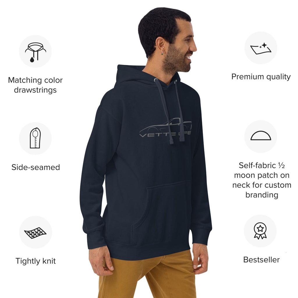 Corvette C5 Silhouette Hoodie | Chevy Corvette Graphic Sweatshirt for Car Enthusiasts