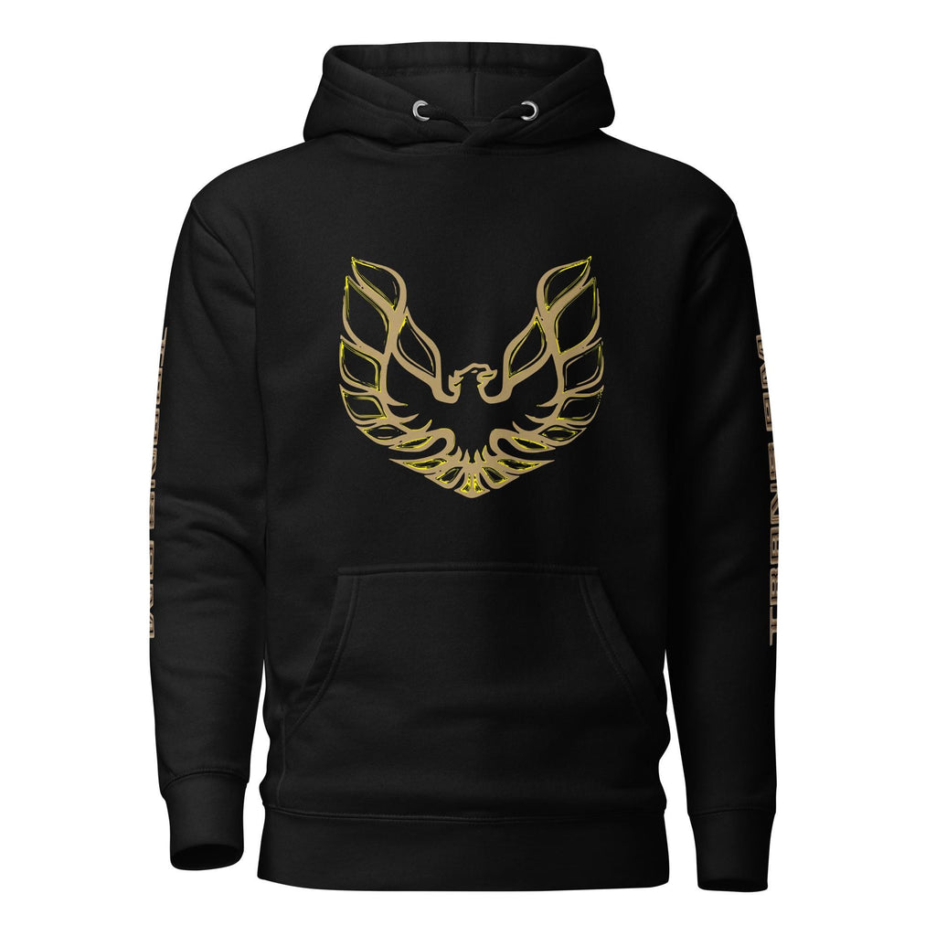 Pontiac Firebird Hoodie with Sleeve Logo | Vintage Car Enthusiast Gift