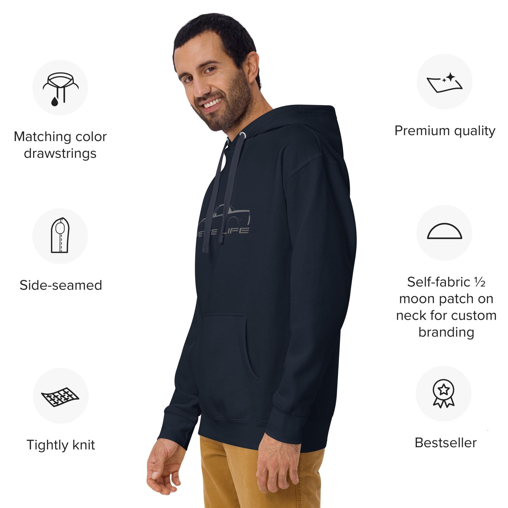 Corvette C5 Silhouette Hoodie | Chevy Corvette Graphic Sweatshirt for Car Enthusiasts