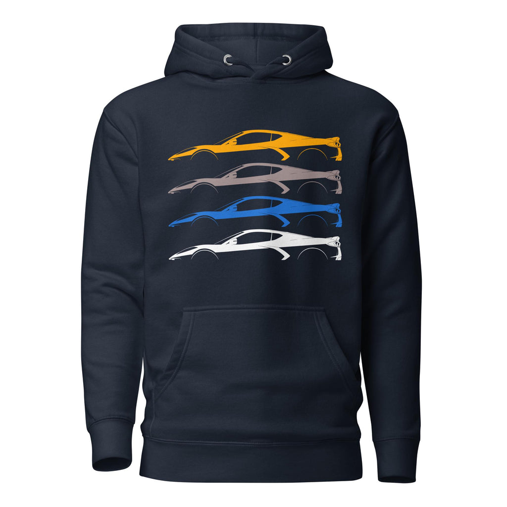 C8 Corvette Hoodie | Mid Engine Corvette Sweatshirt | Chevy Corvette Silhouette Pullover