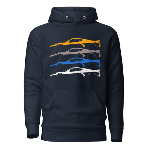 C8 Corvette Hoodie | Mid Engine Corvette Sweatshirt | Chevy Corvette Silhouette Pullover