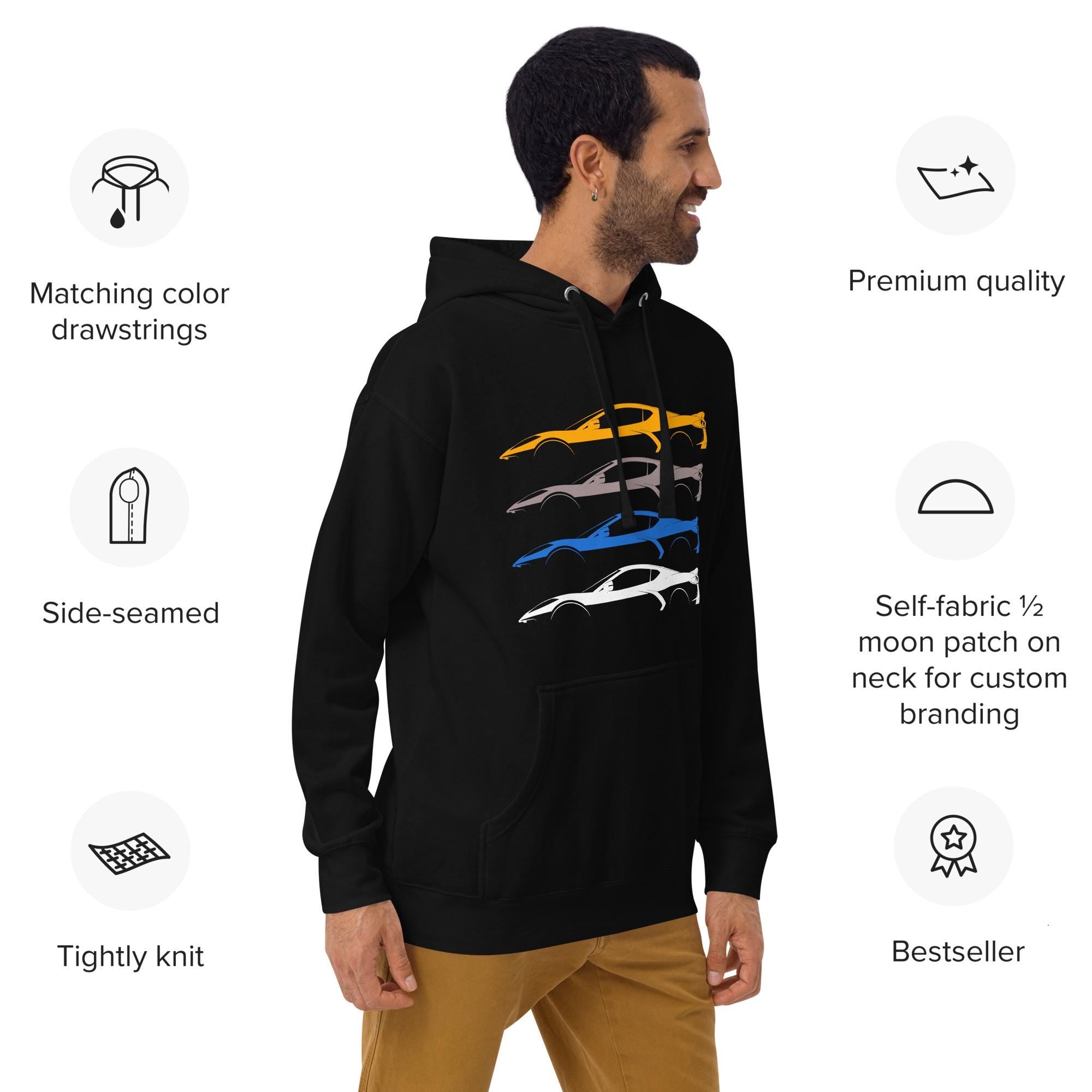 C8 Corvette Hoodie | Mid Engine Corvette Sweatshirt | Chevy Corvette Silhouette Pullover