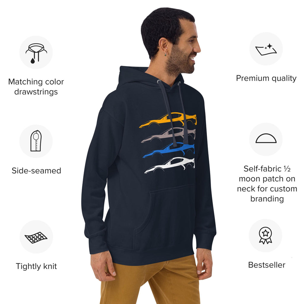 C8 Corvette Hoodie | Mid Engine Corvette Sweatshirt | Chevy Corvette Silhouette Pullover
