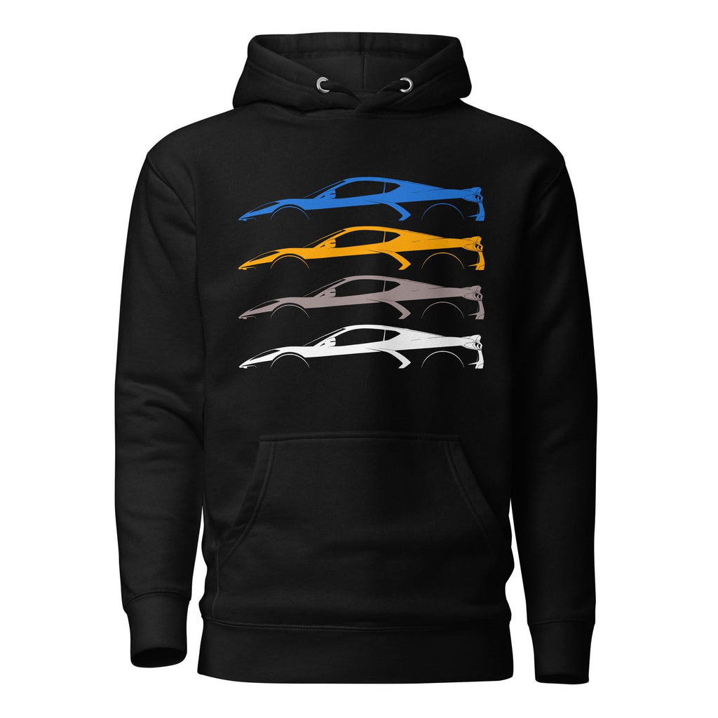 C8 Corvette Hoodie | Mid Engine Corvette Sweatshirt | Chevy Corvette Silhouette Pullover | Corvette Owner Gift | Bella Canvas Graphic Hoodie