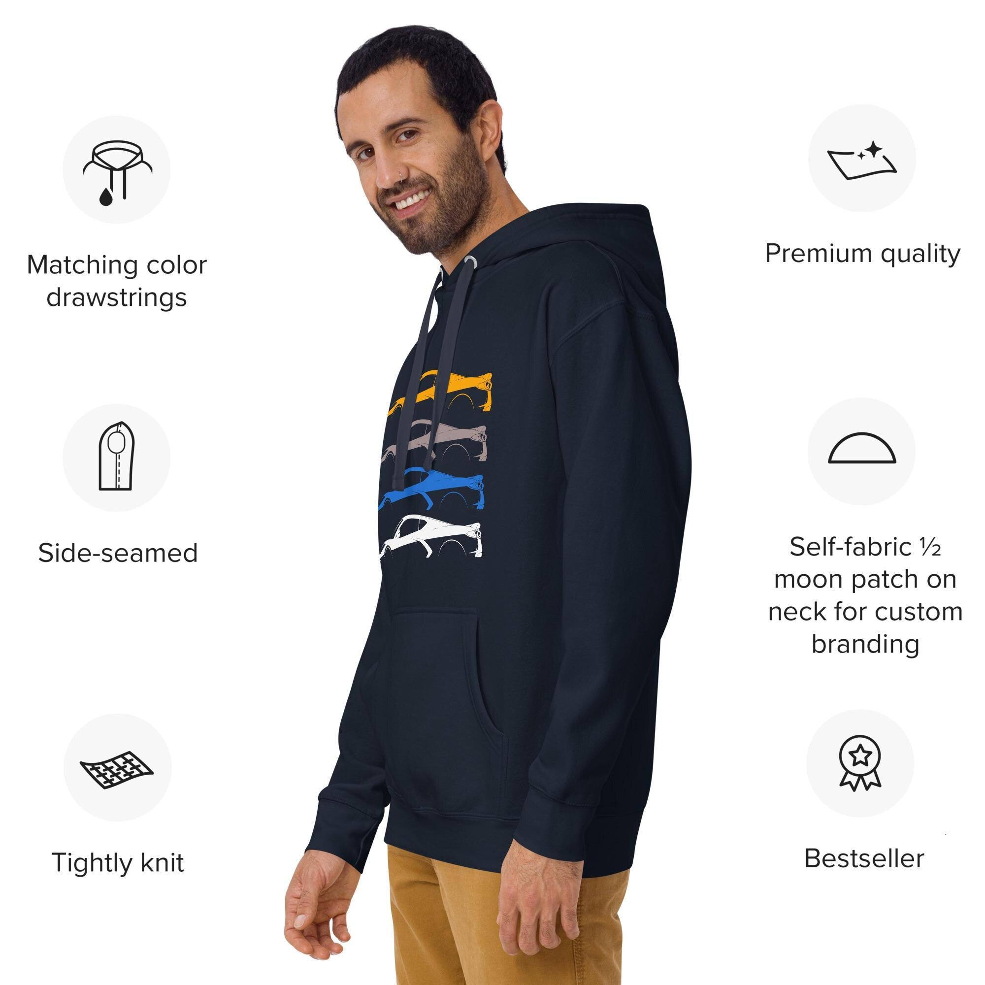 C8 Corvette Hoodie | Mid Engine Corvette Sweatshirt | Chevy Corvette Silhouette Pullover