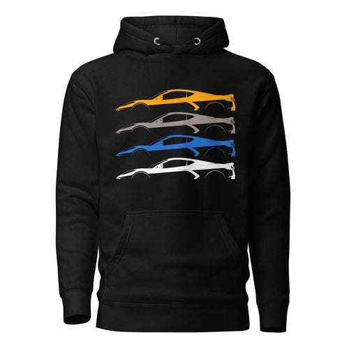 C8 Corvette Hoodie | Mid Engine Corvette Sweatshirt | Chevy Corvette Silhouette Pullover