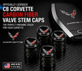 Officially Licensed C8 Corvette Carbon Fiber Valve Stem Caps (Set of 4)