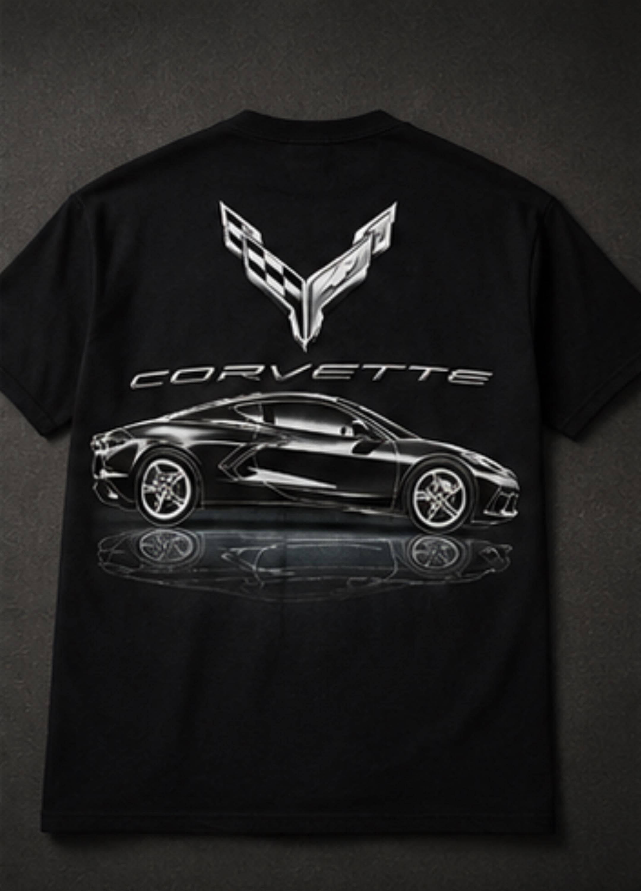 C8 Corvette Metallic T-Shirt | 100% Cotton Tonal Graphic Tee