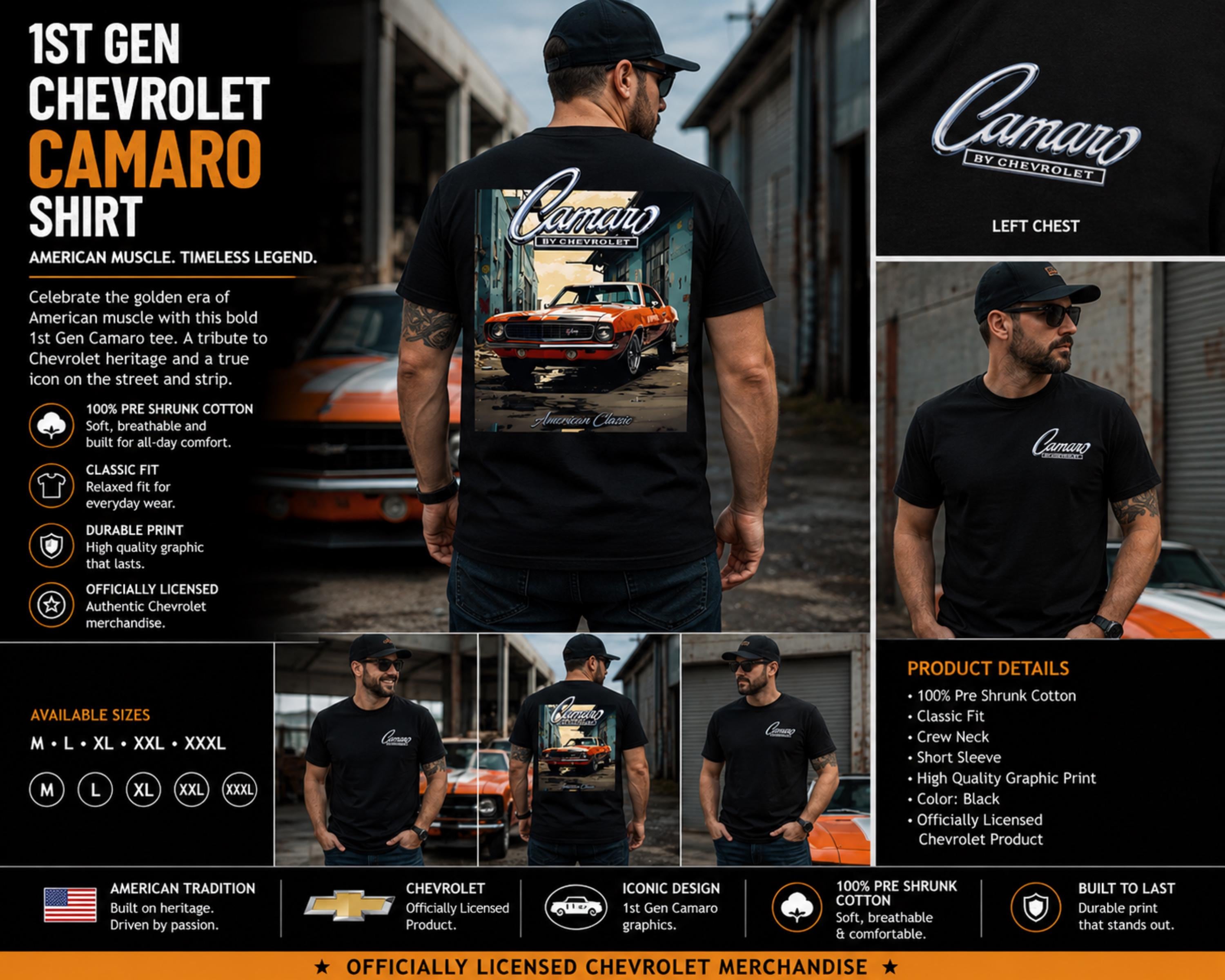 1st Gen Camaro T-Shirt | Classic American Muscle Car Tee