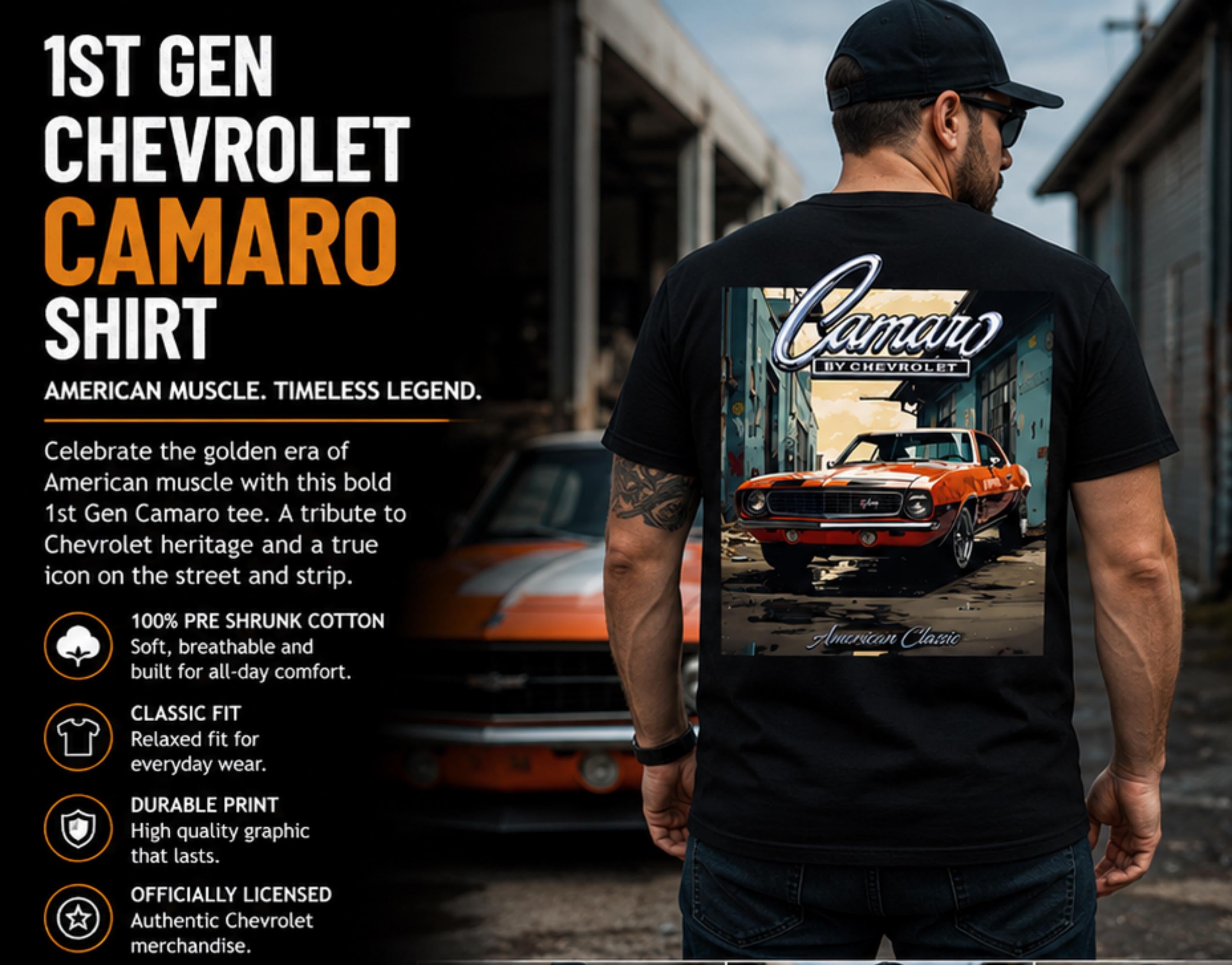 1st Gen Camaro T-Shirt | Classic American Muscle Car Tee