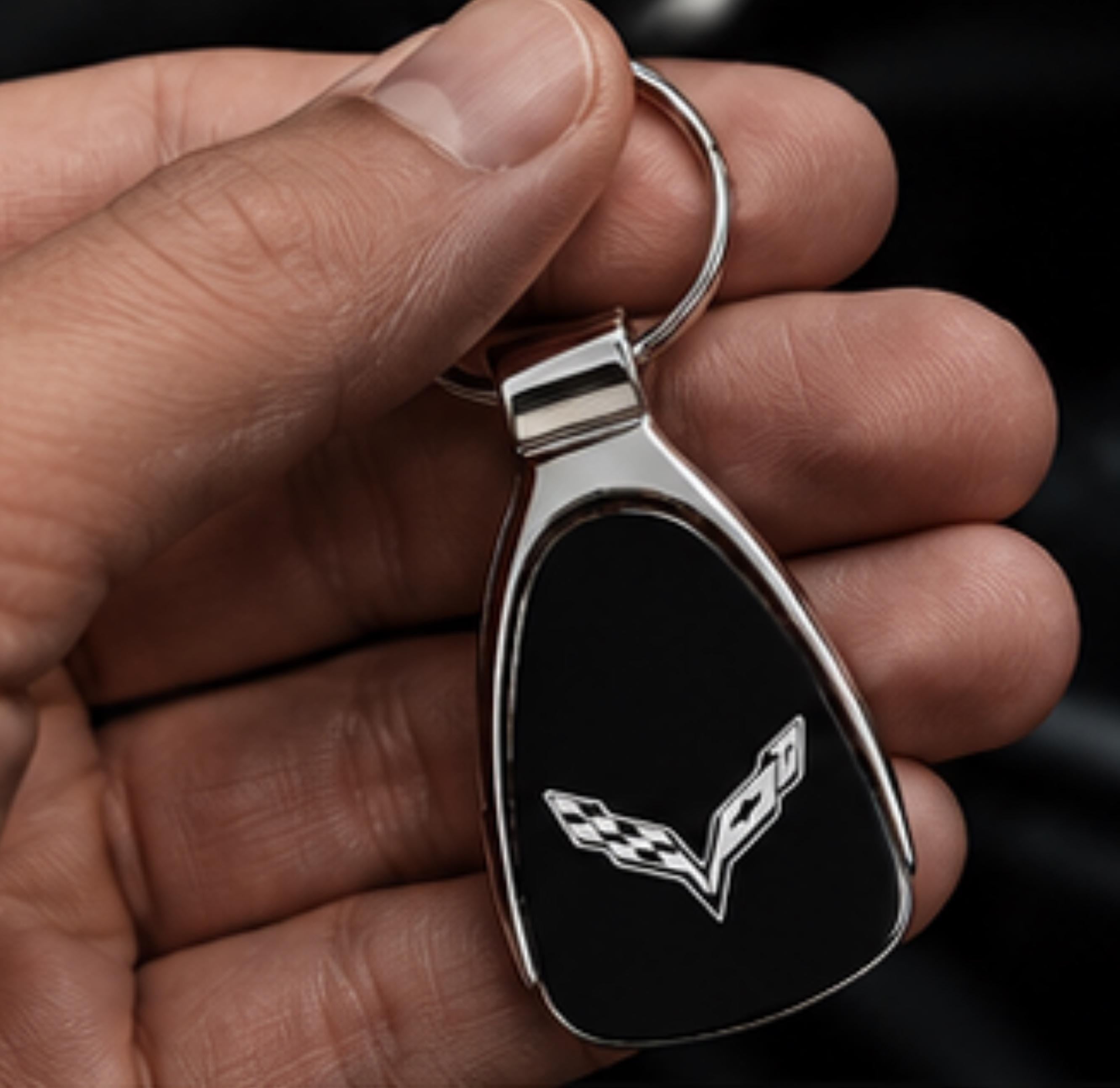 Corvette Chrome Teardrop Keychain | C7 Corvette Gift