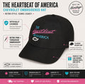 Chevy Heartbeat of America Hat, Retro Pink Turquoise Embroidered Baseball Cap, Classic Chevy Gift