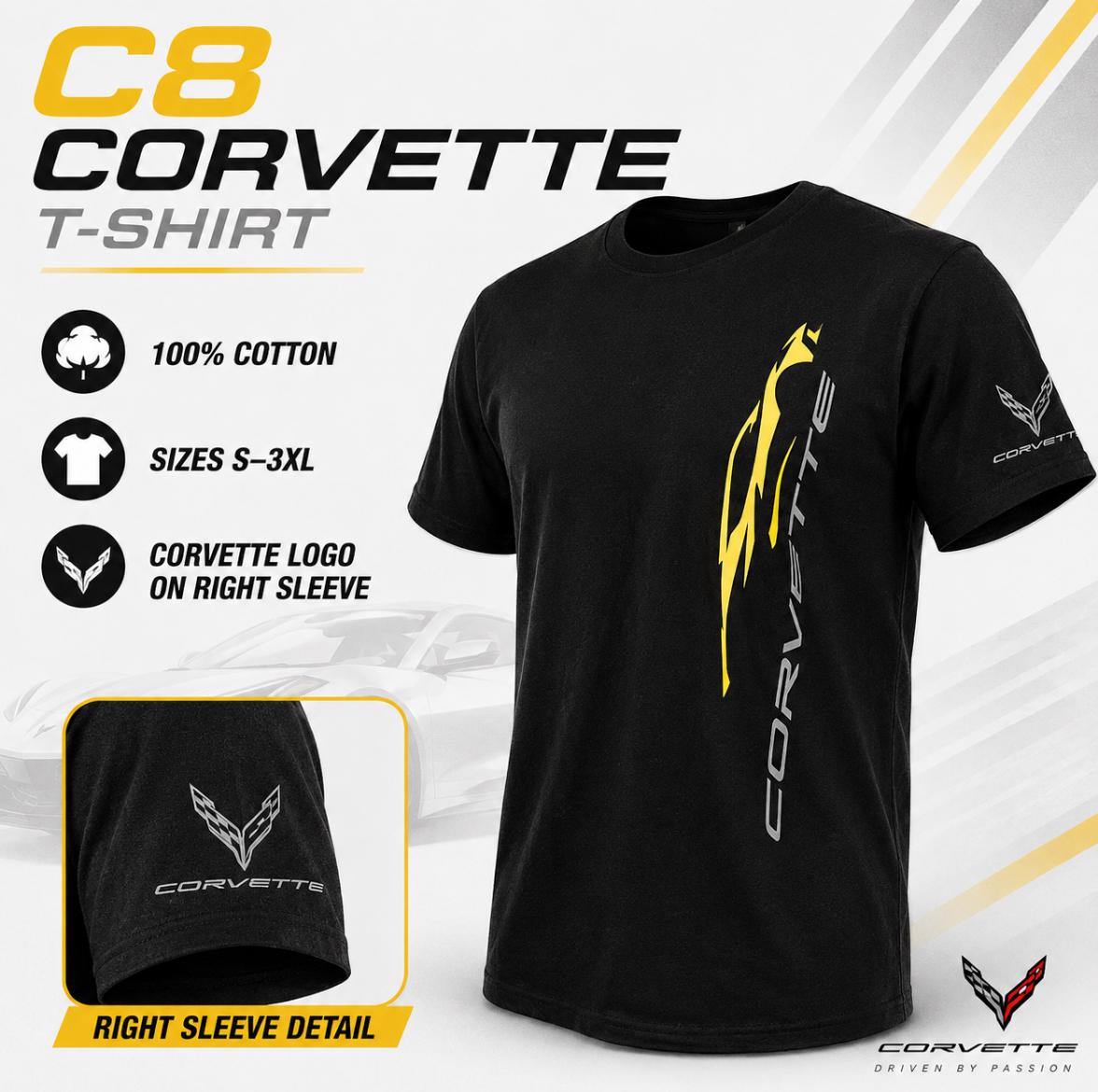 C8 Corvette T-Shirt, 100% Cotton, Performance Graphic Tee