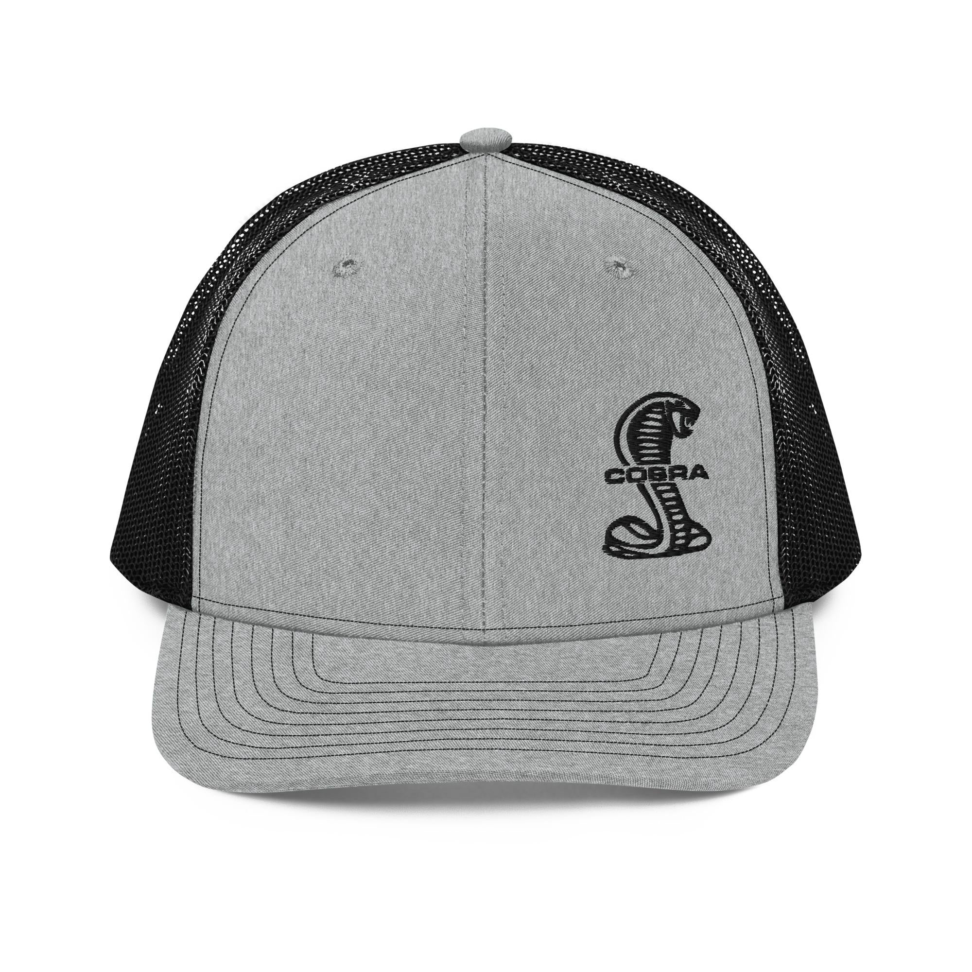 Ford Mustang Cobra Trucker Hat, Mustang Cobra Snapback Cap, Gray Black Richardson 112 Mesh Hat, Car Guy Gift, Cobra Mustang Hat