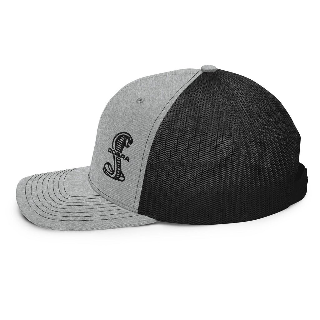 Ford Mustang Cobra Trucker Hat, Mustang Cobra Snapback Cap, Gray Black Richardson 112 Mesh Hat, Car Guy Gift, Cobra Mustang Hat