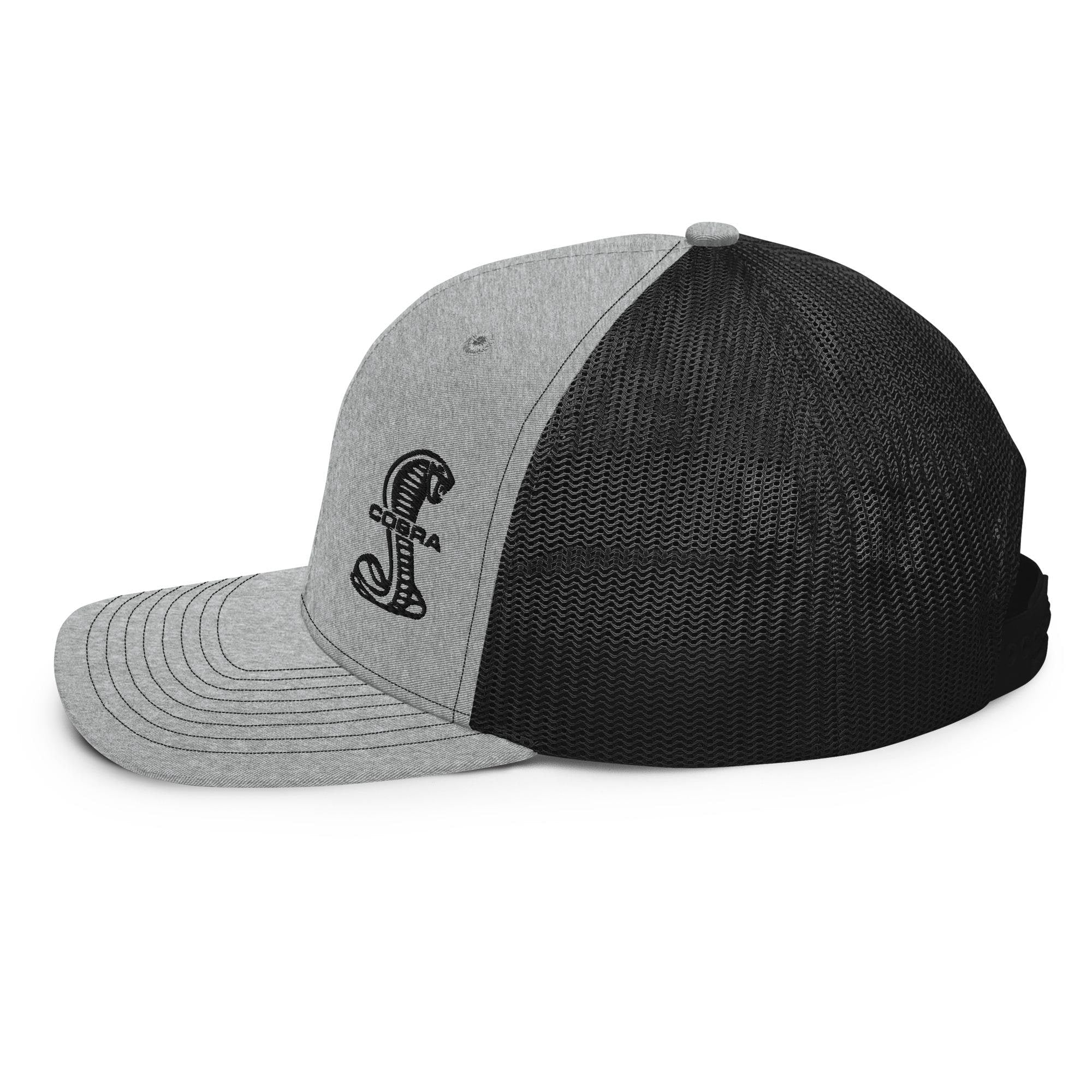 Ford Mustang Cobra Trucker Hat, Mustang Cobra Snapback Cap, Gray Black Richardson 112 Mesh Hat, Car Guy Gift, Cobra Mustang Hat