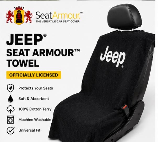 Jeep Seat Armour Seat Cover | 100% Cotton Terry, Universal Fit