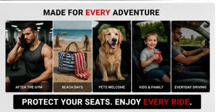 C6 Corvette Seat Armour Towel | Black Cotton Terry Seat Protector | Officially Licensed GM®