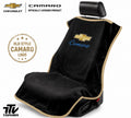 Camaro Seat Cover Towel | Old Style Logo, Black Cotton Terry Velour
