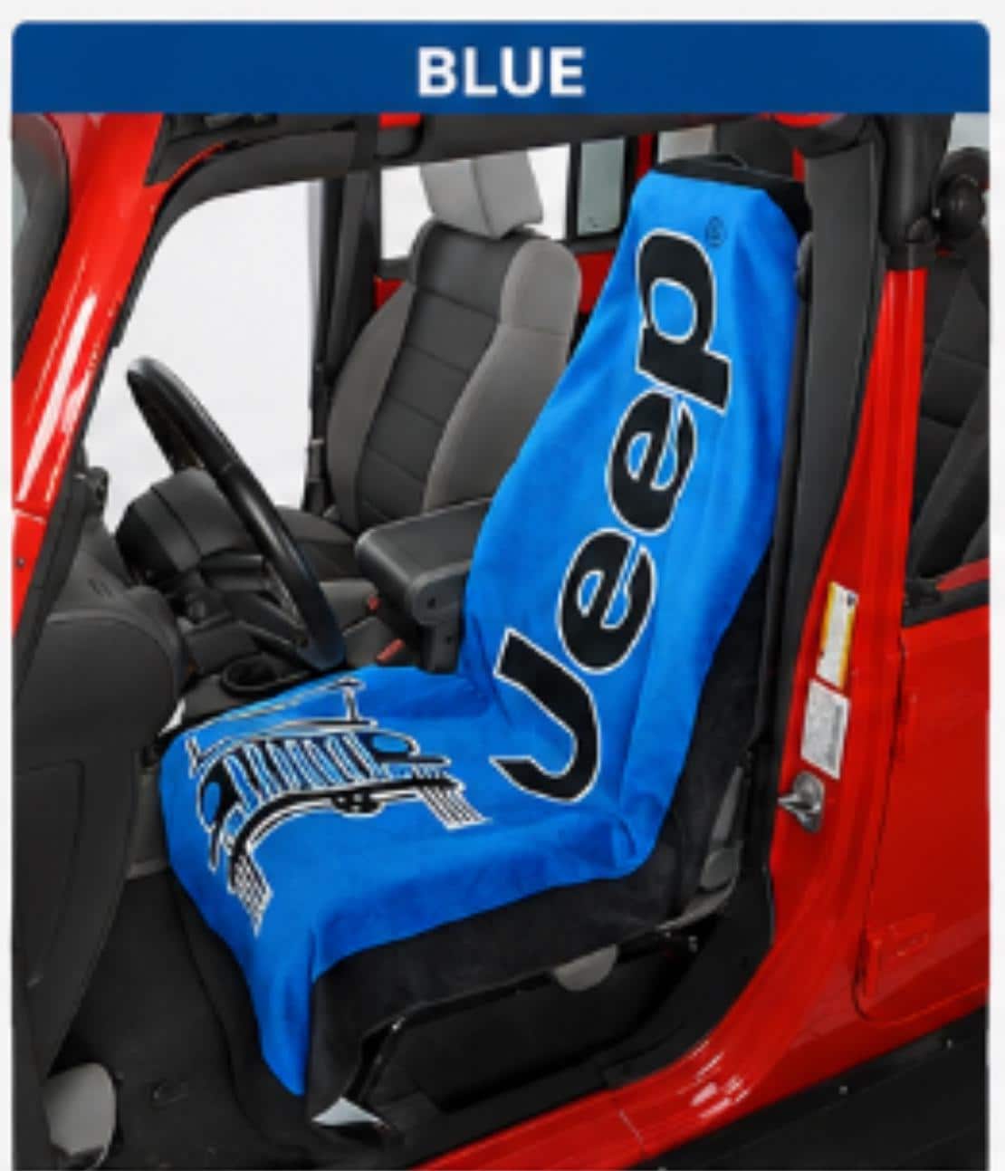 Officially Licensed Jeep Terry Velour Seat Cover | Universal Fit Towel 2 Go
