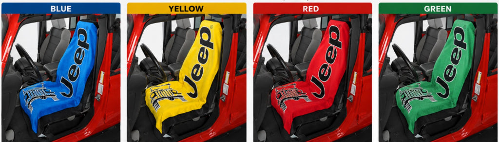 Officially Licensed Jeep Terry Velour Seat Cover | Universal Fit Towel 2 Go