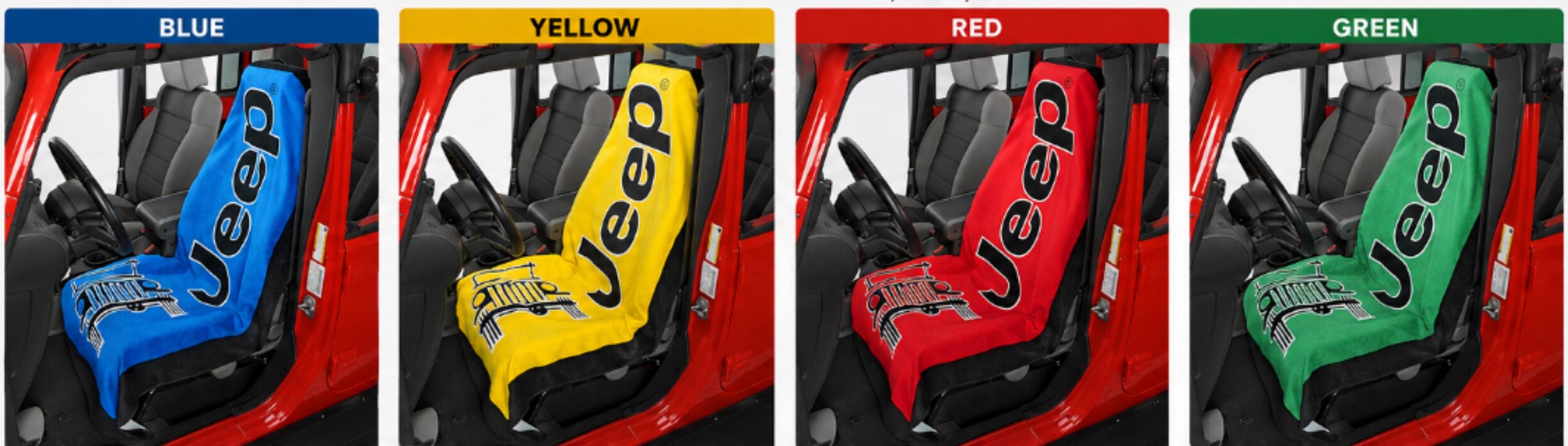 Officially Licensed Jeep Terry Velour Seat Cover | Universal Fit Towel 2 Go