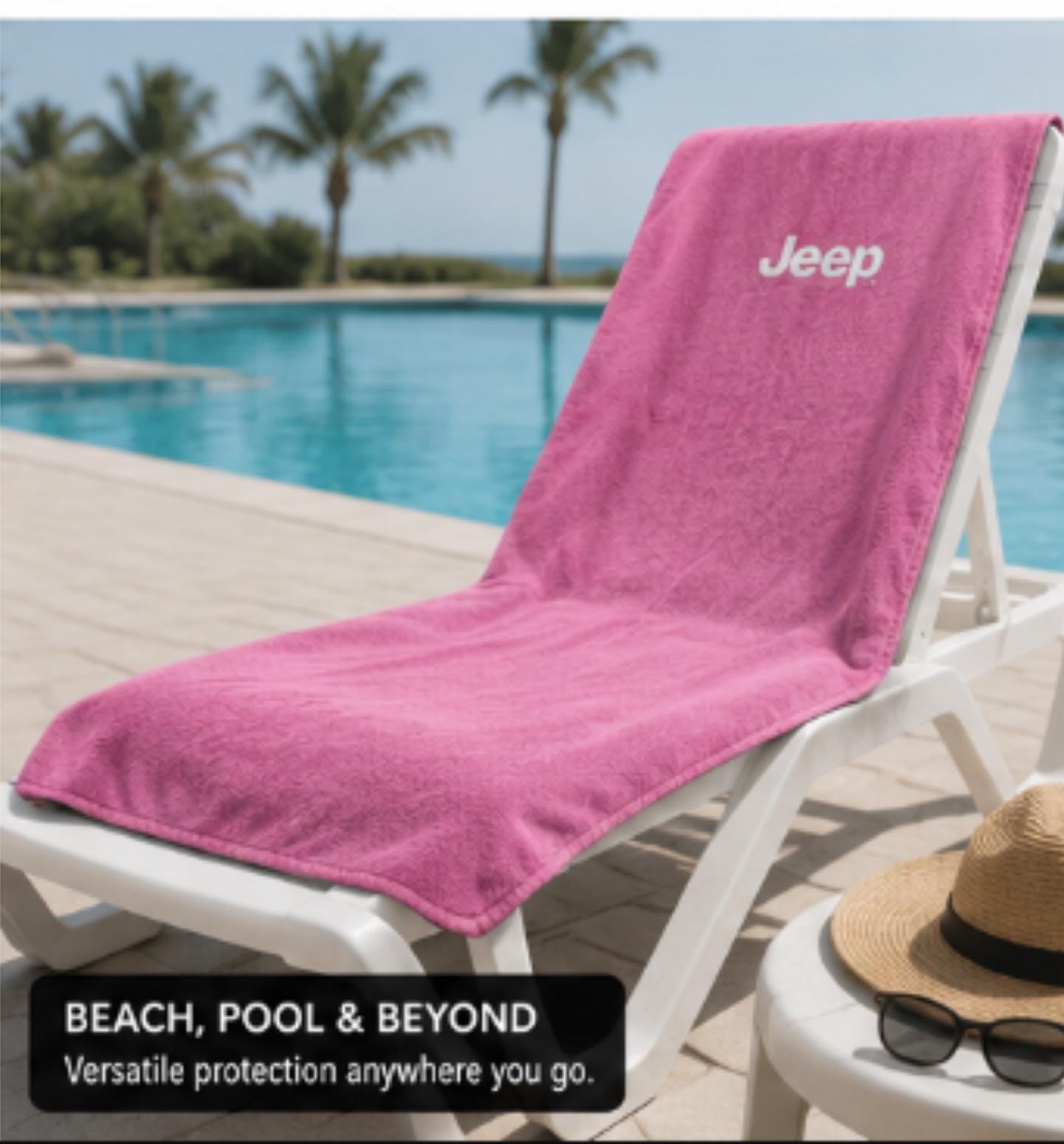 Officially Licensed Jeep Pink Terry Velour Seat Cover Towel | Universal Fit
