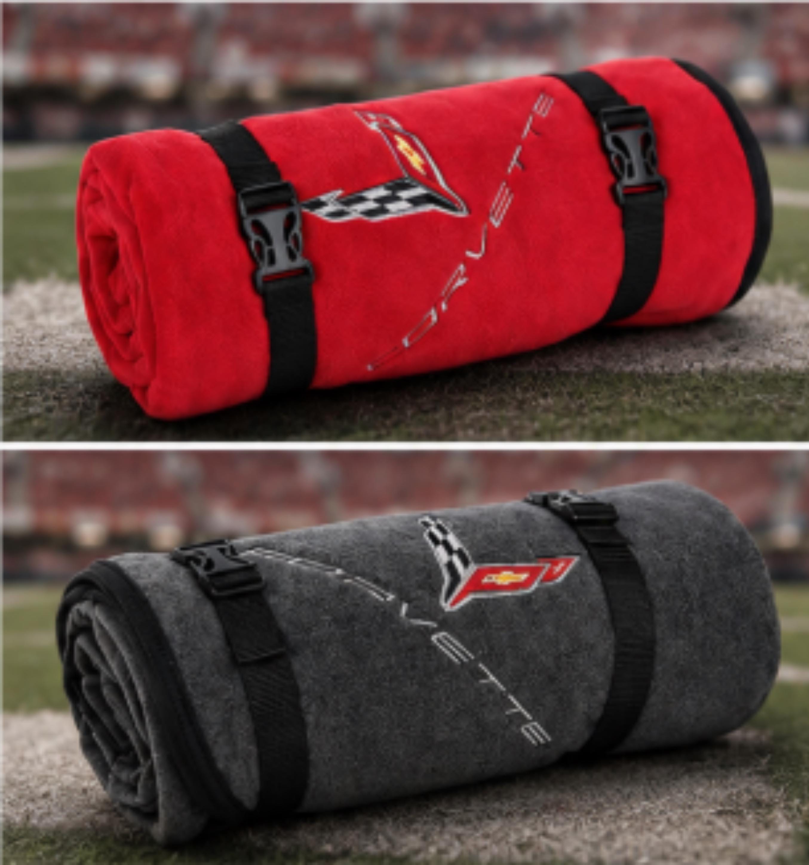 Officially Licensed Corvette C8 Stadium Blanket | Water-Resistant Outdoor Use