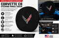 C8 Corvette Steering Wheel Cover | Black Terry Velour, Embroidered Logo