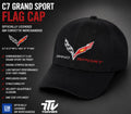 C7 Corvette Grand Sport Performance Cap | Embroidered Chevrolet Racing Stripes, Black Baseball Hat