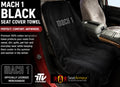 Mach 1 Seat Cover Towel | Black Universal Car Seat Protector | 100% Cotton Terry Velour