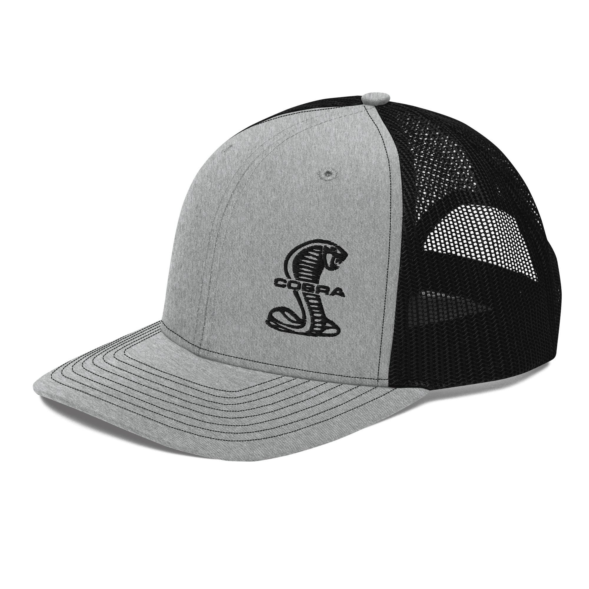 Ford Mustang Cobra Trucker Hat, Mustang Cobra Snapback Cap, Gray Black Richardson 112 Mesh Hat, Car Guy Gift, Cobra Mustang Hat