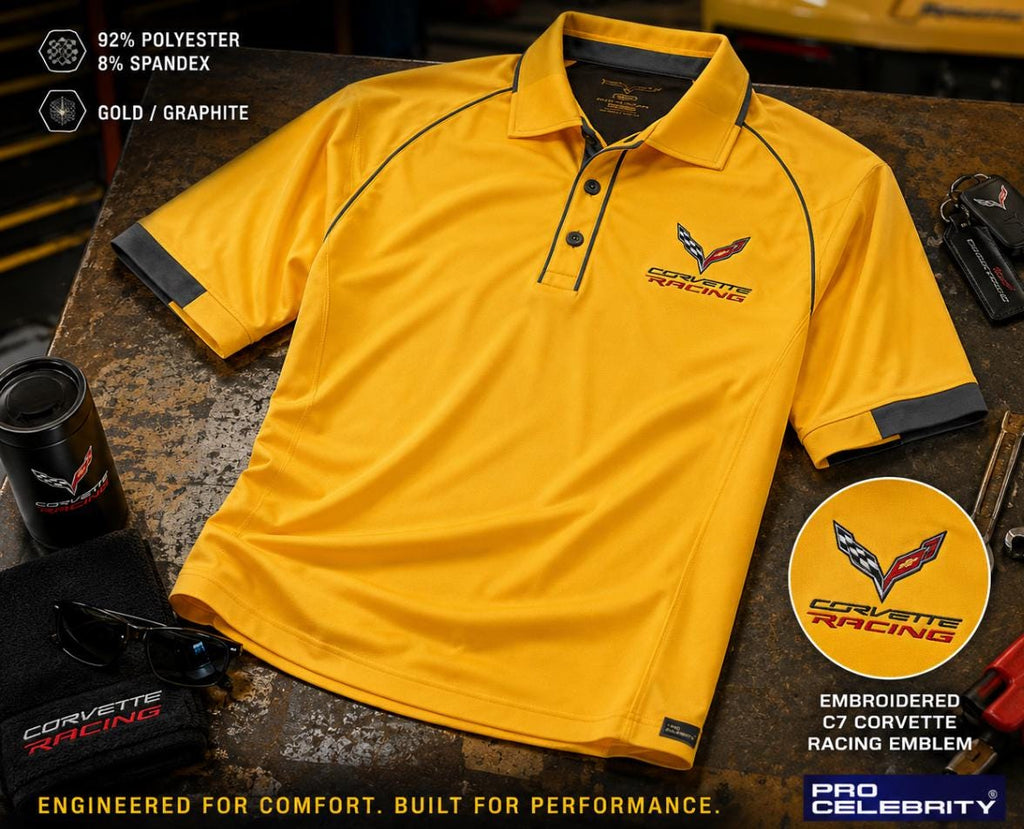 Men's Corvette Racing Polo C7 Emblem Performance Shirt