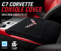 C7 Corvette Console Cover | Black Terry Velour with Storage Pocket (2014-2019)