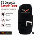 C6 Corvette Console Cover | Black Terry Velour with Storage Pocket (2005-2013)