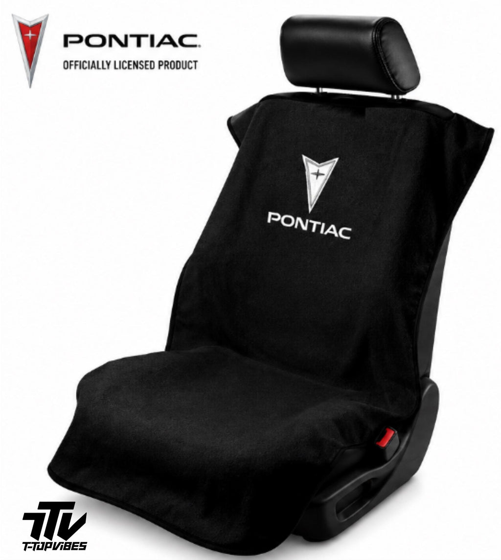 Officially Licensed Pontiac Trans Am Seat Cover Towel | Firebird Protector, Black Cotton Terry Velour