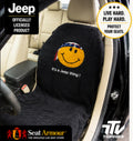 Officially Licensed Jeep Smiley Face Seat Cover | 100% Cotton Terry Velour, "It's a Jeep Thing!"