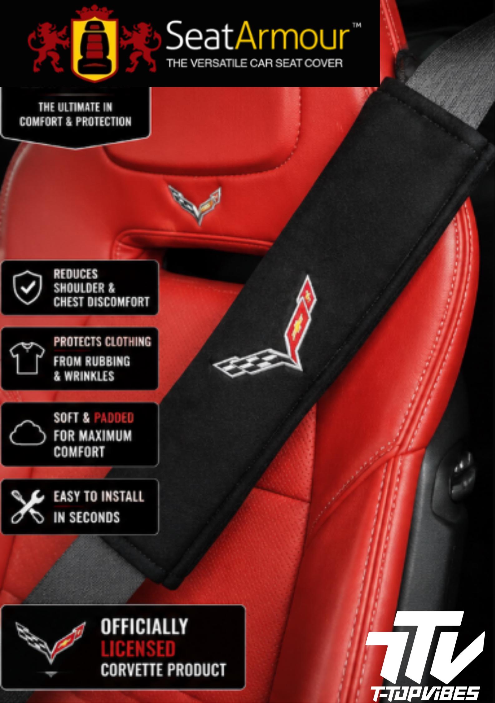 Officially Licensed C8 Corvette Seat Belt Cushion | 2020+ Corvette Shoulder Pad