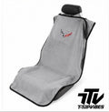 Officially Licensed C8 Corvette Seat Towel Protector | Gray Cotton Terry Velour