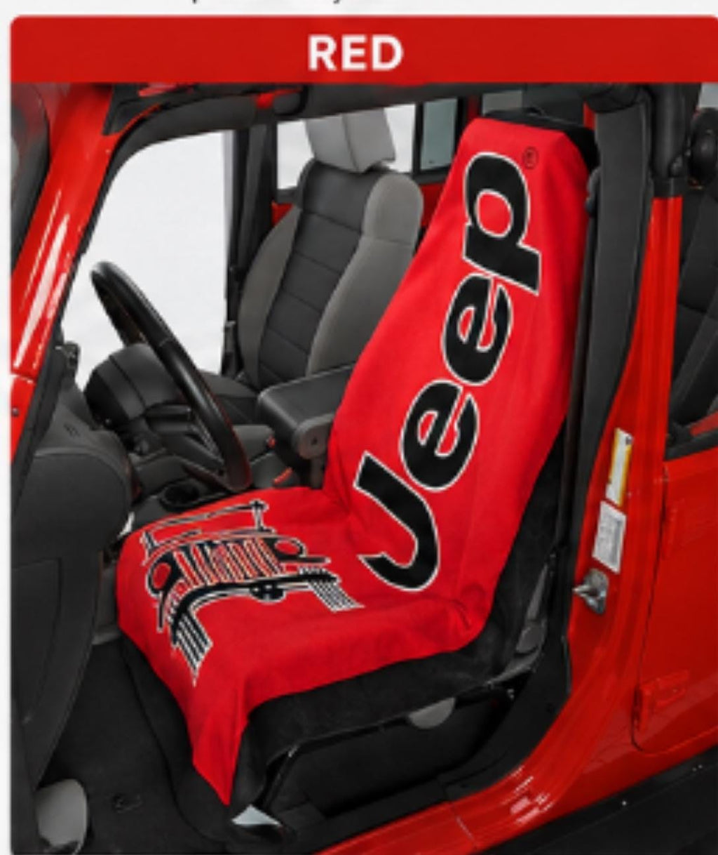 Officially Licensed Jeep Terry Velour Seat Cover | Universal Fit Towel 2 Go