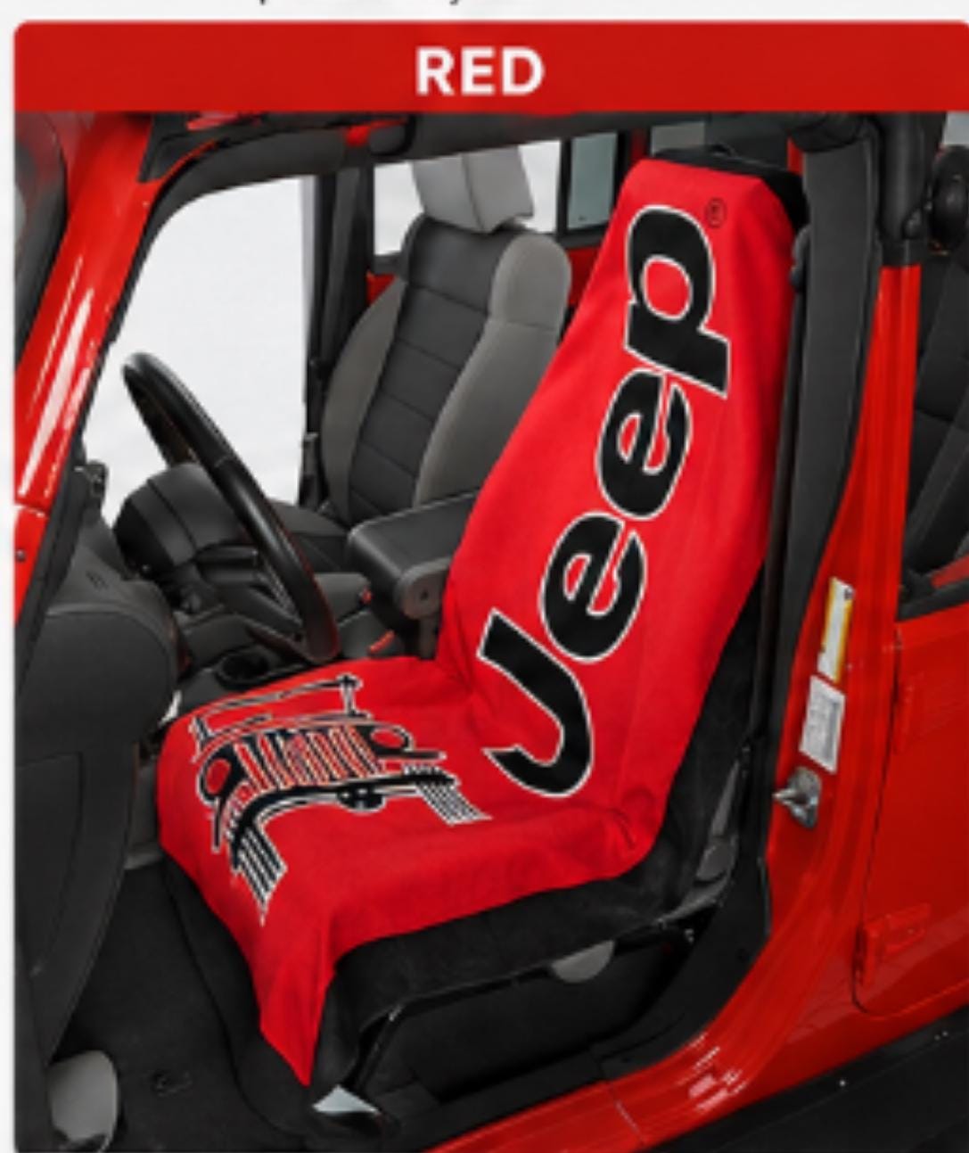 Officially Licensed Jeep Terry Velour Seat Cover | Universal Fit Towel 2 Go