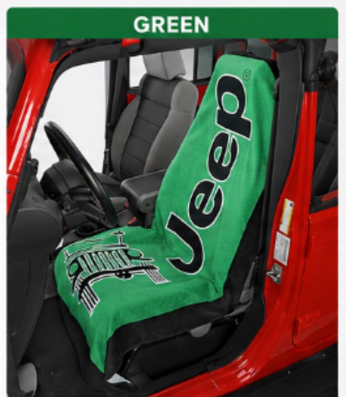 Officially Licensed Jeep Terry Velour Seat Cover | Universal Fit Towel 2 Go