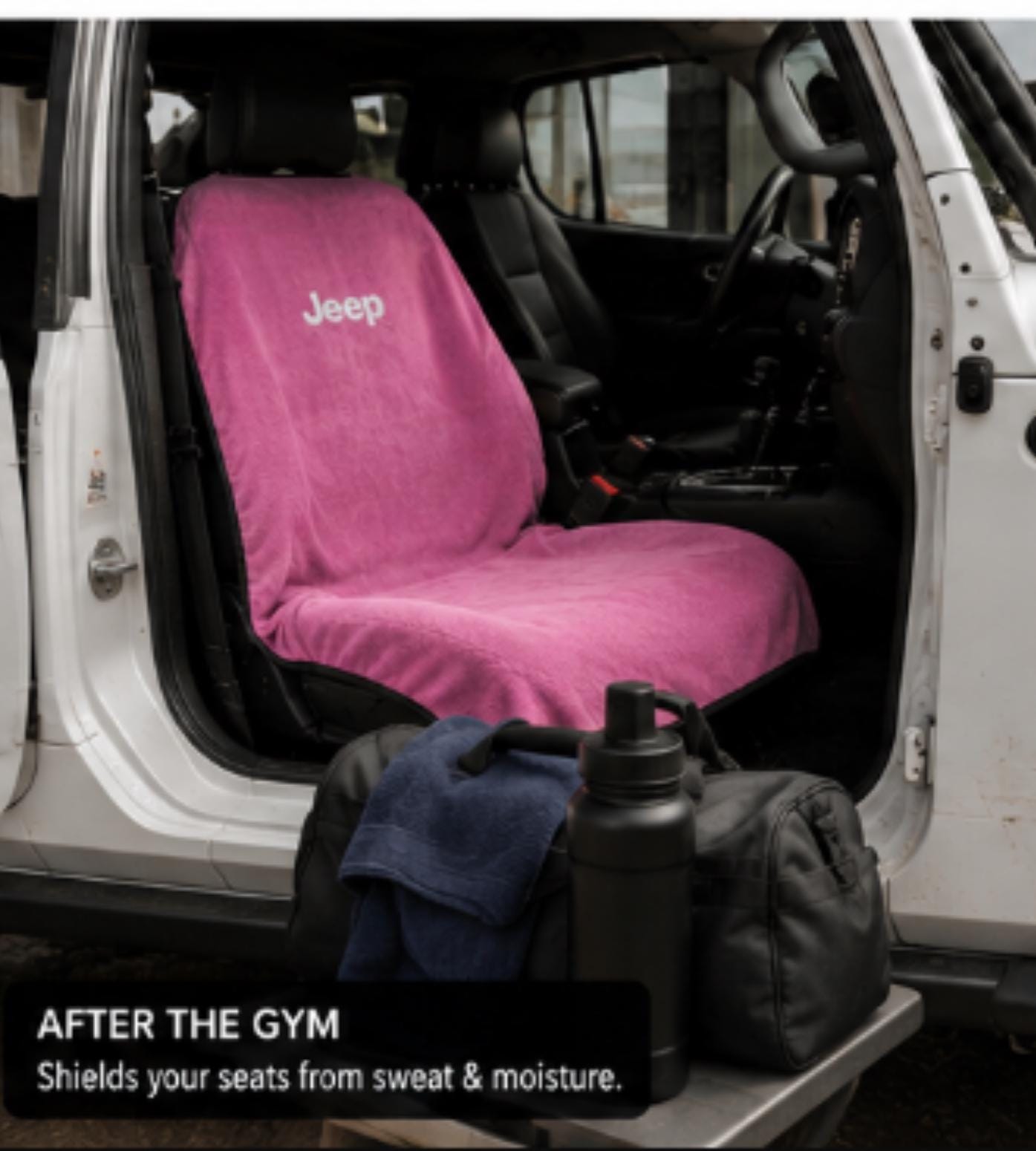 Officially Licensed Jeep Pink Terry Velour Seat Cover Towel | Universal Fit
