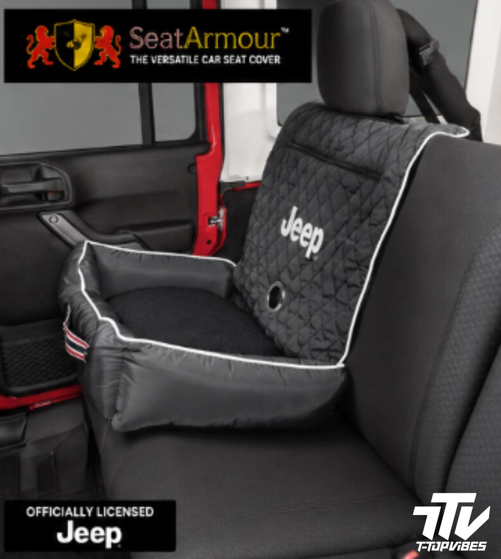 Officially Licensed Jeep Pet Travel Bed | Seat Armour Portable Dog Car Seat
