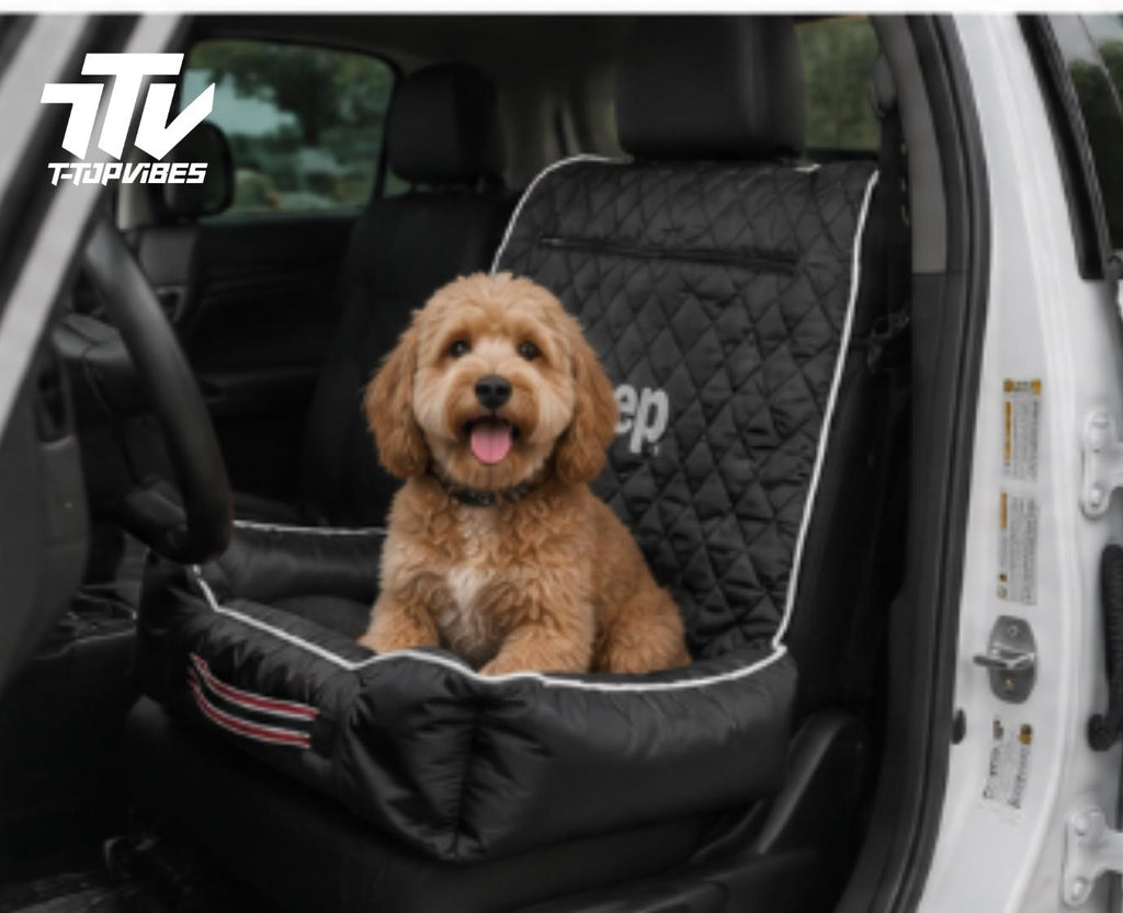 Officially Licensed Jeep Pet Travel Bed | Seat Armour Portable Dog Car Seat